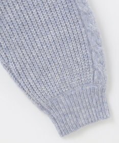 ANY SIS 【洗える】袖ケーブルショート ニット