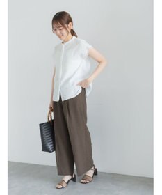 Te chichi 【接触冷感/イージーケア】フロントレースフレンチスリーブブラウス