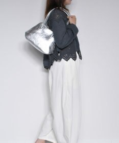 blancle メタリックレザー 舟形ボストンバッグ