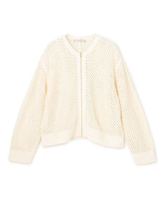 UNFILO L クロシェレースニット ZIPカーディガン
