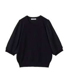 Green Parks 袖プリーツドッキング５分袖ニットプルオーバー