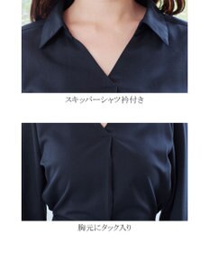 Tiaclasse L 【洗える】小顔効果も期待できるスキッパーシャツワンピース