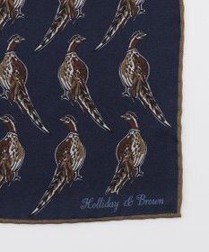 JOSEPH ABBOUD 【イタリア製・Holliday&Brown】バードグラフィックプリントポケットチーフ