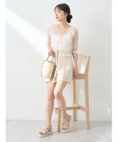 earth music&ecology シアーラメフリルカーディガン