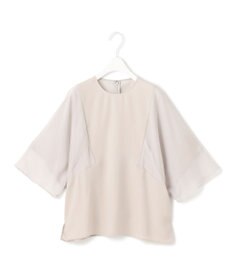 ICB 【UVケア・接触冷感・速乾・洗える】 FluidBackSatin  シアーコンビブラウス