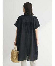 Green Parks インド綿　パイピングバンドカラーシャツチュニック