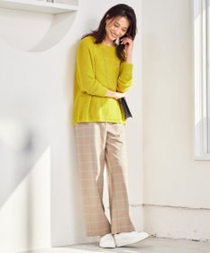 自由区 【洗える】ウィンドウペーンチェックワイド パンツ