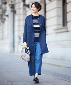 J.PRESS LADIES 【洗える】 ソロテックスドライツイル ノーカラー コート