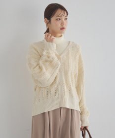 earth music&ecology チュールフリルニットカーディガン