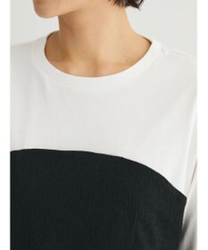 Green Parks ７分袖ビスチェドッキング風カットプルオーバー