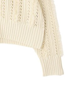 earth music&ecology チュールフリルニットカーディガン