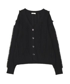 earth music&ecology チュールフリルニットカーディガン