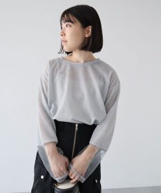 Green Parks 袖チュールドッキングラメプルオーバー