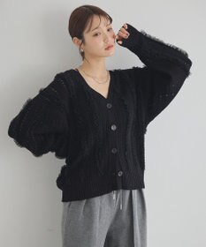earth music&ecology チュールフリルニットカーディガン