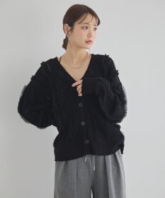 earth music&ecology チュールフリルニットカーディガン
