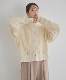 earth music&ecology チュールフリルニットカーディガン