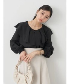 earth music&ecology ラッフルショートブラウス