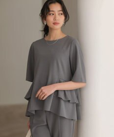 組曲 【WEB限定】ジョーゼットジャージー ティアード ブラウス