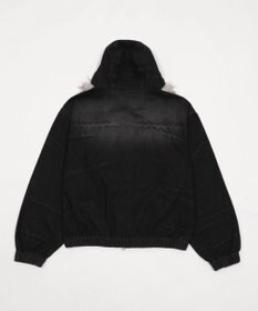 WEGO 【ユニセックス着用ITEM】ファーフードスラッシュデニムブルゾン