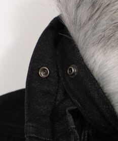 WEGO 【ユニセックス着用ITEM】ファーフードスラッシュデニムブルゾン