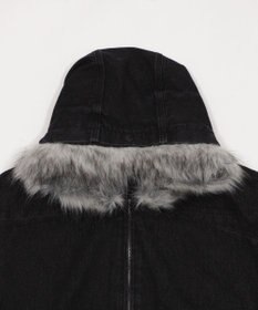 WEGO 【ユニセックス着用ITEM】ファーフードスラッシュデニムブルゾン