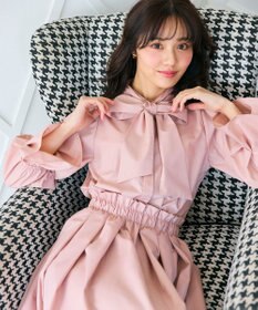 Feroux 【キレイ見えセットアップ対応】リボンタイ ブラウス