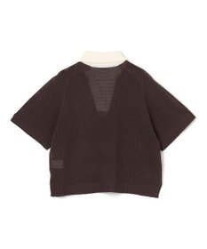 ANY ラミータッチバイカラーポロ衿スキッパーニット