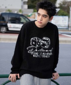 WEGO 【ユニセックス着用ITEM/MLサイズ展開】シャギーグラフィックプルオーバー