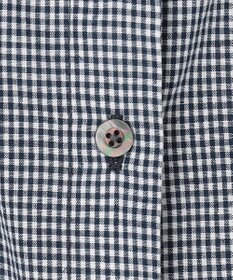 J.PRESS LADIES リネンminiチェック バンドカラー ブラウス