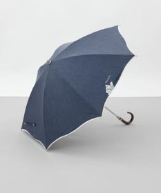 AURORA 【 NINA RICCI（ニナリッチ）】アップリケ刺しゅう/パイピング晴雨兼用傘（2段スライドショート傘）