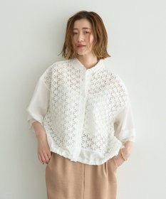 YECCA VECCA レースMIXレイヤードハーフスリーブシャツ