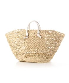 UNBILLION perche モロッコ椰子透かし編み×姫路レザー結びハンドルカゴバッグ