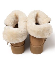 WEGO 【暖かい】折り返し厚底Fムートンブーツ