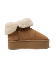 WEGO 【暖かい】折り返し厚底Fムートンブーツ