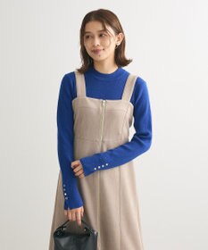 Green Parks もちやわ　袖口釦リブニットプルオーバー