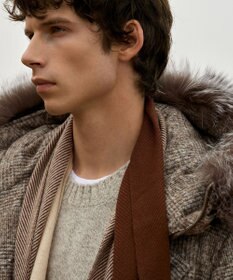 JOSEPH ABBOUD MOUNTAIN 【WEB限定・SPACE/イタリア糸使用/軽く暖かい/豊富なカラー】 ラムウール　クルーネック ニット