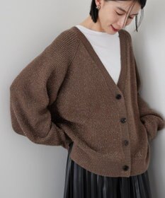 AMERICAN HOLIC バイパチラメ入りＶネック片畦ニットカーディガ