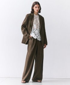 BEIGE， MICA / リネンブレンドイージーワイドパンツ