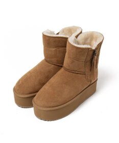 WEGO 【暖かい】折り返し厚底Fムートンブーツ