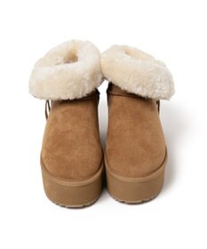 WEGO 【暖かい】折り返し厚底Fムートンブーツ