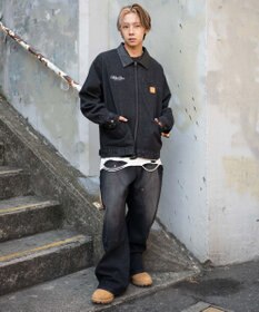 WEGO 【ユニセックス着用ITEM/MLサイズ展開】ワーカーズZIPデニムジャケット