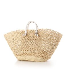 UNBILLION perche モロッコ椰子透かし編み×姫路レザー結びハンドルカゴバッグ