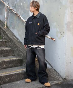 WEGO 【ユニセックス着用ITEM/MLサイズ展開】ワーカーズZIPデニムジャケット