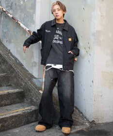 WEGO 【ユニセックス着用ITEM/MLサイズ展開】ワーカーズZIPデニムジャケット