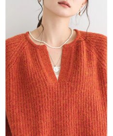 AMERICAN HOLIC ミックスヤーンカフタンニットプルオーバー