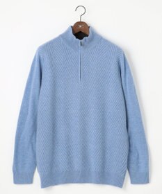 JOSEPH ABBOUD 【キングサイズ】カシミヤブレンド ハイネック ZIP プルオーバーニット