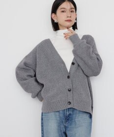 AMERICAN HOLIC バイパチラメ入りＶネック片畦ニットカーディガ