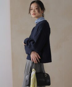 組曲 S 【加藤ローサさん着用】コットンカシミヤMIX ケーブル ニット