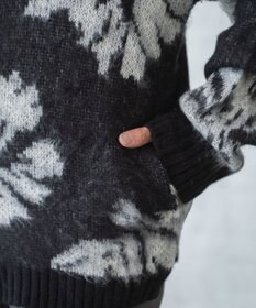 WEGO モヘアライク総柄BIGカーディガン