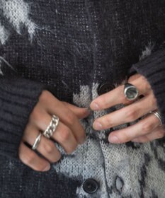 WEGO モヘアライク総柄BIGカーディガン